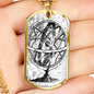Celestial Globe Necklace Stainless Steel or 18k Gold Dog Tag 24" Chain-Express Your Love Gifts
