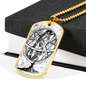 Celestial Globe Necklace Stainless Steel or 18k Gold Dog Tag 24" Chain-Express Your Love Gifts