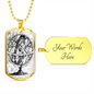 Celestial Globe Necklace Stainless Steel or 18k Gold Dog Tag 24" Chain-Express Your Love Gifts
