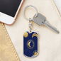 Celestial Half Moon and Sun Keychain Stainless Steel or 18k Gold Dog Tag Keyring-Express Your Love Gifts
