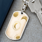 Celestial Half Moon and Sun Light Keychain Stainless Steel or 18k Gold Dog Tag Keyring-Express Your Love Gifts
