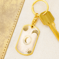 Celestial Half Moon and Sun Light Keychain Stainless Steel or 18k Gold Dog Tag Keyring-Express Your Love Gifts