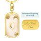 Celestial Half Moon and Sun Light Keychain Stainless Steel or 18k Gold Dog Tag Keyring-Express Your Love Gifts