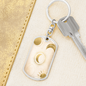 Celestial Half Moon and Sun Light Keychain Stainless Steel or 18k Gold Dog Tag Keyring-Express Your Love Gifts