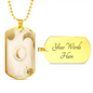 Celestial Half Moon and Sun Light Necklace Stainless Steel or 18k Gold Dog Tag 24" Chain-Express Your Love Gifts