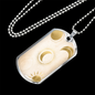 Celestial Half Moon and Sun Light Necklace Stainless Steel or 18k Gold Dog Tag 24" Chain-Express Your Love Gifts