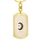 Celestial Half Moon Beige Keychain Stainless Steel or 18k Gold Dog Tag Keyring-Express Your Love Gifts