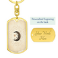 Celestial Half Moon Beige Keychain Stainless Steel or 18k Gold Dog Tag Keyring-Express Your Love Gifts