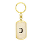 Celestial Half Moon Beige Keychain Stainless Steel or 18k Gold Dog Tag Keyring-Express Your Love Gifts