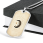 Celestial Half Moon Beige Necklace Stainless Steel or 18k Gold Dog Tag 24" Chain-Express Your Love Gifts