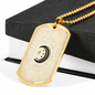 Celestial Half Moon Beige Necklace Stainless Steel or 18k Gold Dog Tag 24" Chain-Express Your Love Gifts