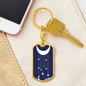 Celestial Half Moon Hanging Stars Keychain Stainless Steel or 18k Gold Dog Tag Keyring-Express Your Love Gifts