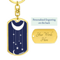 Celestial Half Moon Hanging Stars Keychain Stainless Steel or 18k Gold Dog Tag Keyring-Express Your Love Gifts