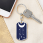 Celestial Half Moon Hanging Stars Keychain Stainless Steel or 18k Gold Dog Tag Keyring-Express Your Love Gifts