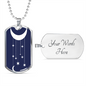 Celestial Half Moon Hanging Stars Necklace Stainless Steel or 18k Gold Dog Tag 24" Chain-Express Your Love Gifts