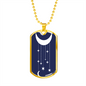 Celestial Half Moon Hanging Stars Necklace Stainless Steel or 18k Gold Dog Tag 24" Chain-Express Your Love Gifts