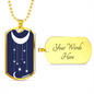 Celestial Half Moon Hanging Stars Necklace Stainless Steel or 18k Gold Dog Tag 24" Chain-Express Your Love Gifts