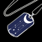 Celestial Half Moon Hanging Stars Necklace Stainless Steel or 18k Gold Dog Tag 24" Chain-Express Your Love Gifts