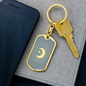 Celestial Half Moon Keychain Stainless Steel or 18k Gold Dog Tag Keyring-Express Your Love Gifts