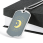 Celestial Half Moon Necklace Stainless Steel or 18k Gold Dog Tag 24" Chain-Express Your Love Gifts