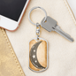 Celestial Half Moon Stars Keychain Stainless Steel or 18k Gold Dog Tag Keyring-Express Your Love Gifts
