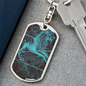 Celestial Leo Keychain Stainless Steel or 18k Gold Dog Tag Keyring-Express Your Love Gifts