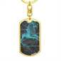 Celestial Leo Keychain Stainless Steel or 18k Gold Dog Tag Keyring-Express Your Love Gifts