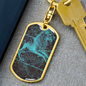 Celestial Leo Keychain Stainless Steel or 18k Gold Dog Tag Keyring-Express Your Love Gifts