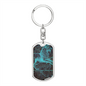 Celestial Leo Keychain Stainless Steel or 18k Gold Dog Tag Keyring-Express Your Love Gifts