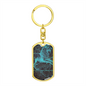 Celestial Leo Keychain Stainless Steel or 18k Gold Dog Tag Keyring-Express Your Love Gifts
