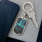 Celestial Leo Keychain Stainless Steel or 18k Gold Dog Tag Keyring-Express Your Love Gifts