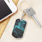 Celestial Leo Keychain Stainless Steel or 18k Gold Dog Tag Keyring-Express Your Love Gifts