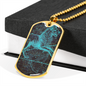Celestial Leo Necklace Stainless Steel or 18k Gold Dog Tag 24" Chain-Express Your Love Gifts