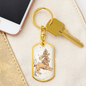 Celestial Lion Keychain Stainless Steel or 18k Gold Dog Tag Keyring-Express Your Love Gifts