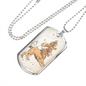Celestial Lion Necklace Stainless Steel or 18k Gold Dog Tag 24" Chain-Express Your Love Gifts