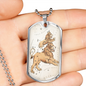 Celestial Lion Necklace Stainless Steel or 18k Gold Dog Tag 24" Chain-Express Your Love Gifts