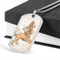 Celestial Lion Necklace Stainless Steel or 18k Gold Dog Tag 24" Chain-Express Your Love Gifts