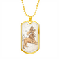 Celestial Lion Necklace Stainless Steel or 18k Gold Dog Tag 24" Chain-Express Your Love Gifts