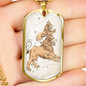 Celestial Lion Necklace Stainless Steel or 18k Gold Dog Tag 24" Chain-Express Your Love Gifts
