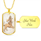 Celestial Lion Necklace Stainless Steel or 18k Gold Dog Tag 24" Chain-Express Your Love Gifts