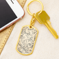 Celestial Milky Way Zodiac Keychain Stainless Steel or 18k Gold Dog Tag Keyring-Express Your Love Gifts