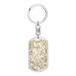 Celestial Milky Way Zodiac Keychain Stainless Steel or 18k Gold Dog Tag Keyring-Express Your Love Gifts