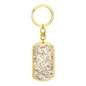 Celestial Milky Way Zodiac Keychain Stainless Steel or 18k Gold Dog Tag Keyring-Express Your Love Gifts