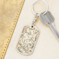Celestial Milky Way Zodiac Keychain Stainless Steel or 18k Gold Dog Tag Keyring-Express Your Love Gifts