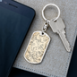 Celestial Milky Way Zodiac Keychain Stainless Steel or 18k Gold Dog Tag Keyring-Express Your Love Gifts