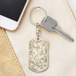 Celestial Milky Way Zodiac Keychain Stainless Steel or 18k Gold Dog Tag Keyring-Express Your Love Gifts