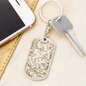 Celestial Milky Way Zodiac Keychain Stainless Steel or 18k Gold Dog Tag Keyring-Express Your Love Gifts