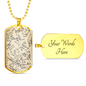 Celestial Milky Way Zodiac Necklace Stainless Steel or 18k Gold Dog Tag 24" Chain-Express Your Love Gifts