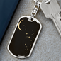 Celestial Moon & Stars Keychain Stainless Steel or 18k Gold Dog Tag Keyring-Express Your Love Gifts