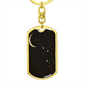 Celestial Moon & Stars Keychain Stainless Steel or 18k Gold Dog Tag Keyring-Express Your Love Gifts